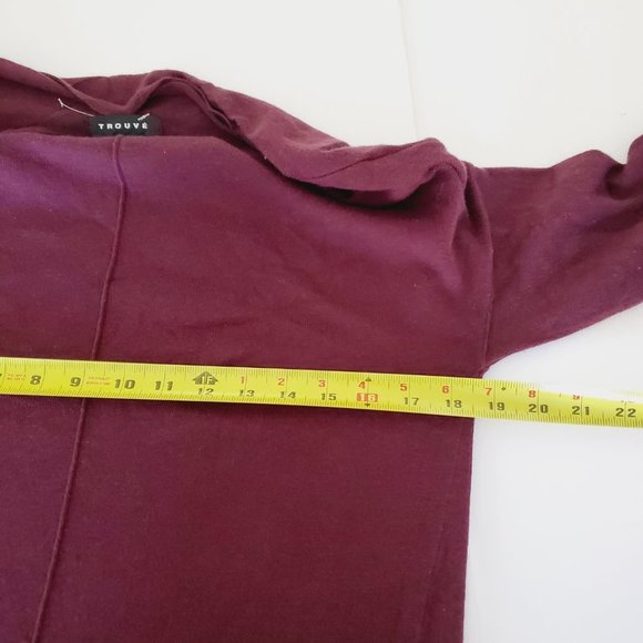 Trouvé Sweater Long Sleeve Boatneck Cashmere Knit Burgundy S Top Blouse Casual M - Picture 8 of 10